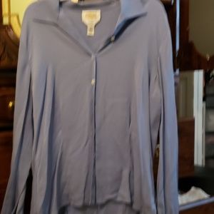 Blue dress button down top